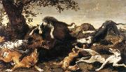 SNYDERS, Frans Wild Boar Hunt  t oil painting